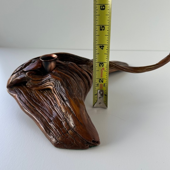 Mid Century Modern Sculptural Driftwood Copper Candle Holder MCM - Picture 5 of 7